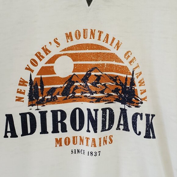 New York Adirondack Mountains Sweatshirt L Long Sleeve Crewneck Tourist - Picture 6 of 9